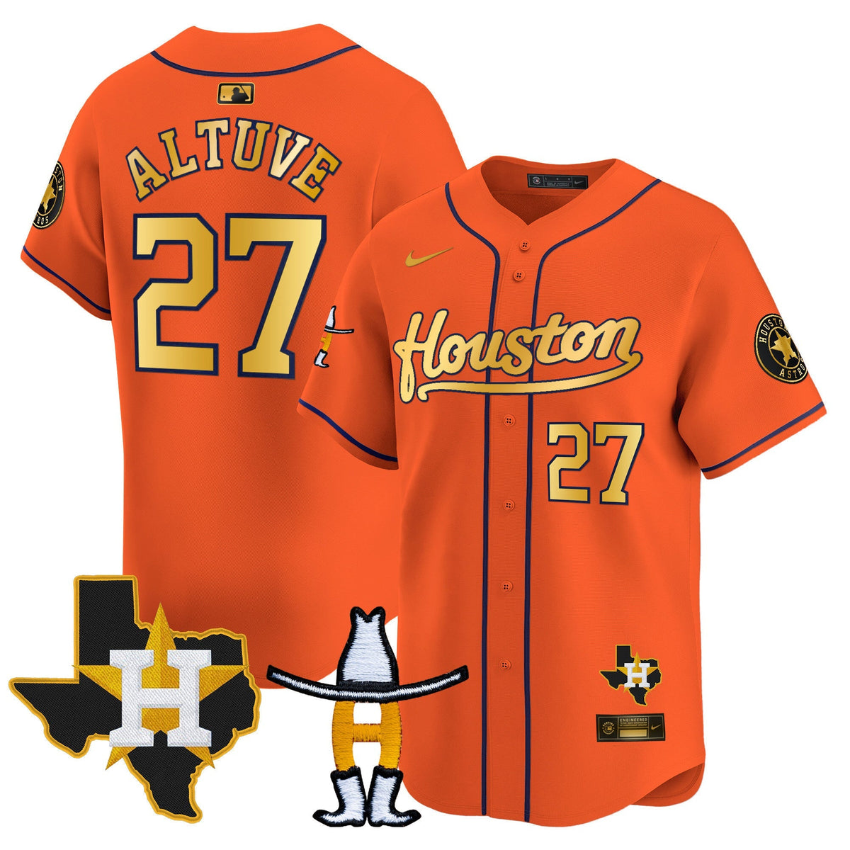 HAS Houston Rodeo Patch Vapor Premier Limited Jersey - All Stitched