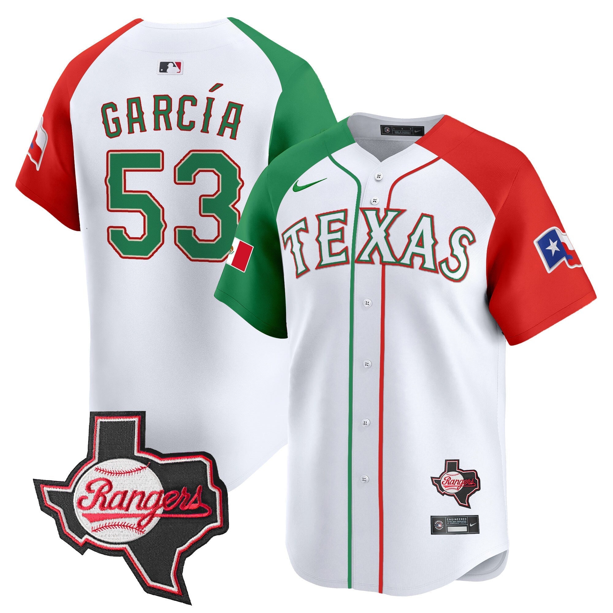 TEX Mexico Texas Patch Vapor Premier Limited Jersey - All Stitched