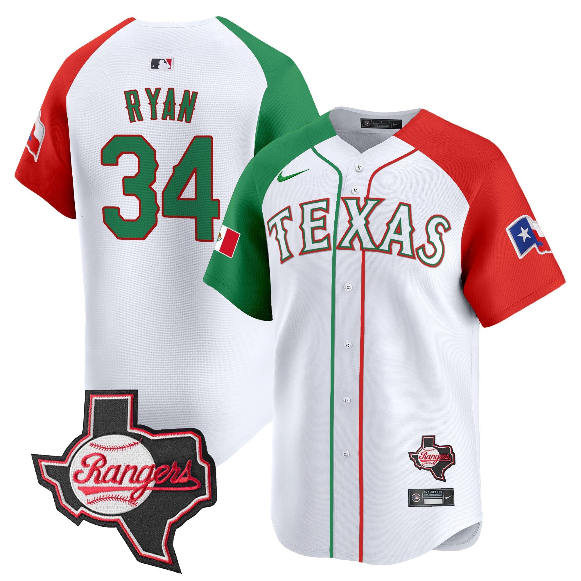 TEX Mexico Texas Patch Vapor Premier Limited Jersey - All Stitched