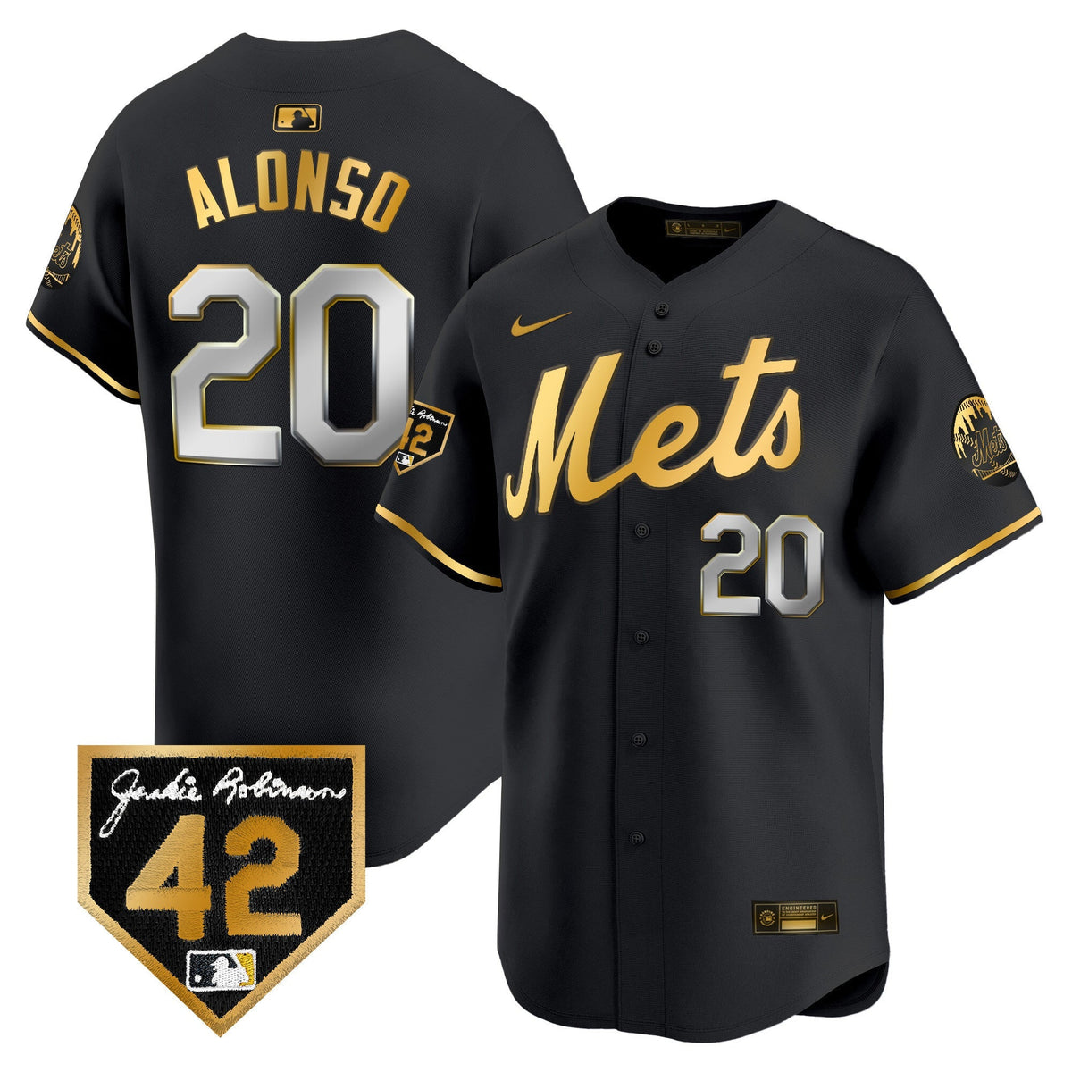 NYM Jackie Robinson Patch Vapor Premier Limited Jersey - All Stitched