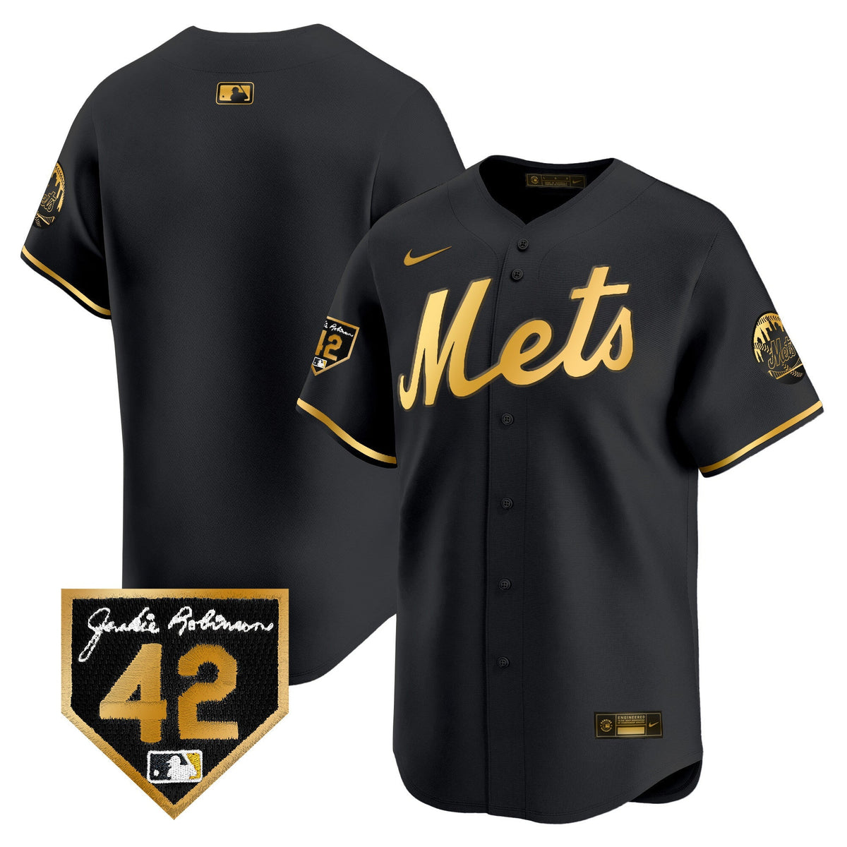 NYM Jackie Robinson Patch Vapor Premier Limited Jersey - All Stitched