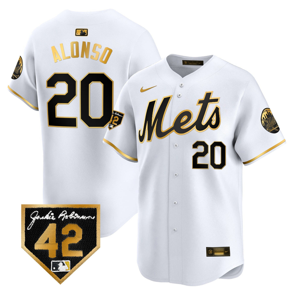NYM Jackie Robinson Patch Vapor Premier Limited Jersey - All Stitched