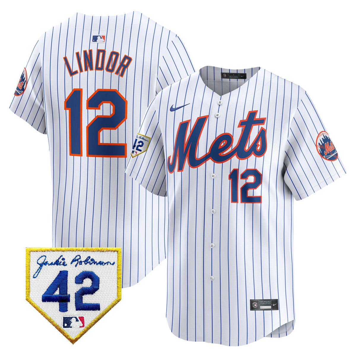 NYM Jackie Robinson Patch Vapor Premier Limited Jersey - Stitched