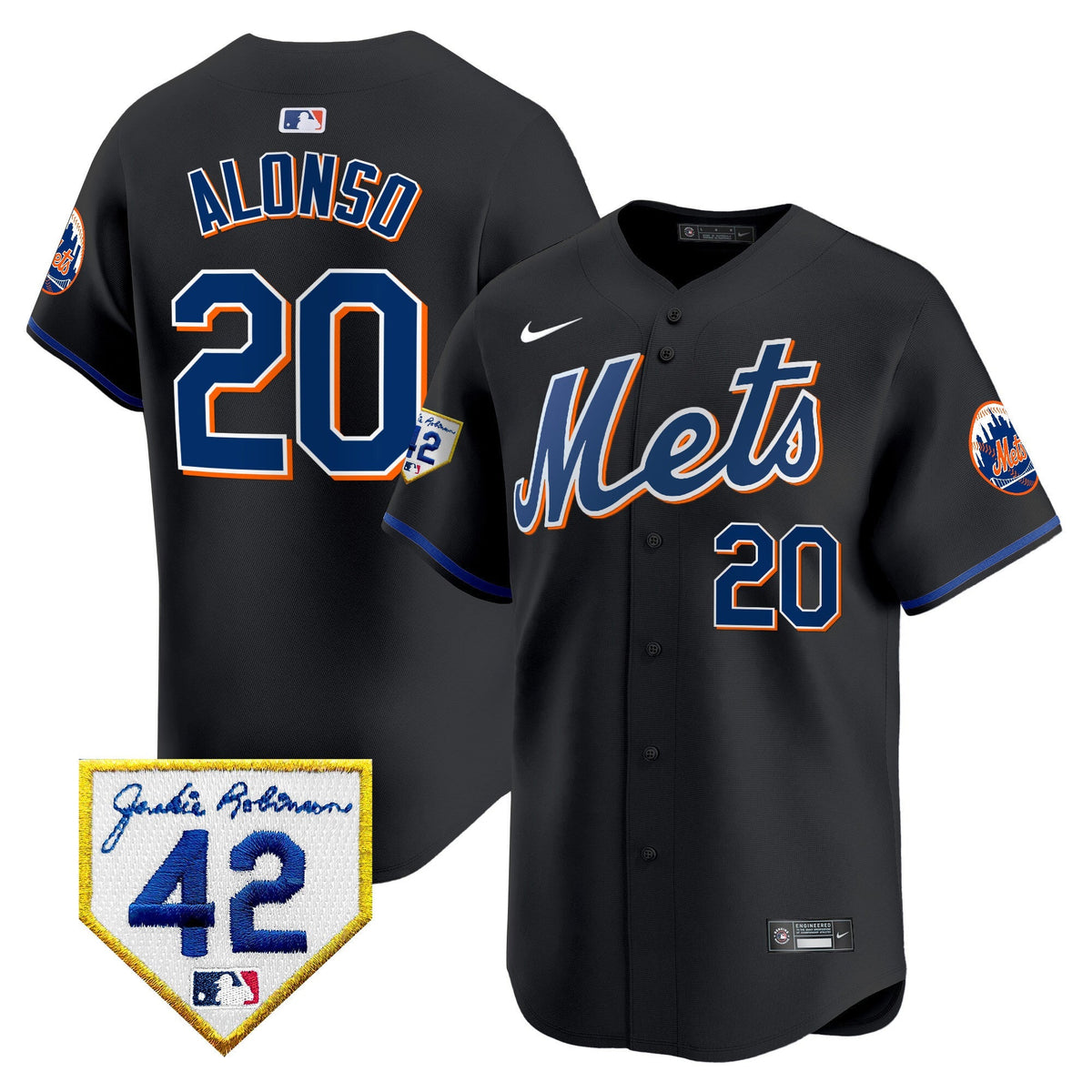 NYM Jackie Robinson Patch Vapor Premier Limited Jersey - All Stitched