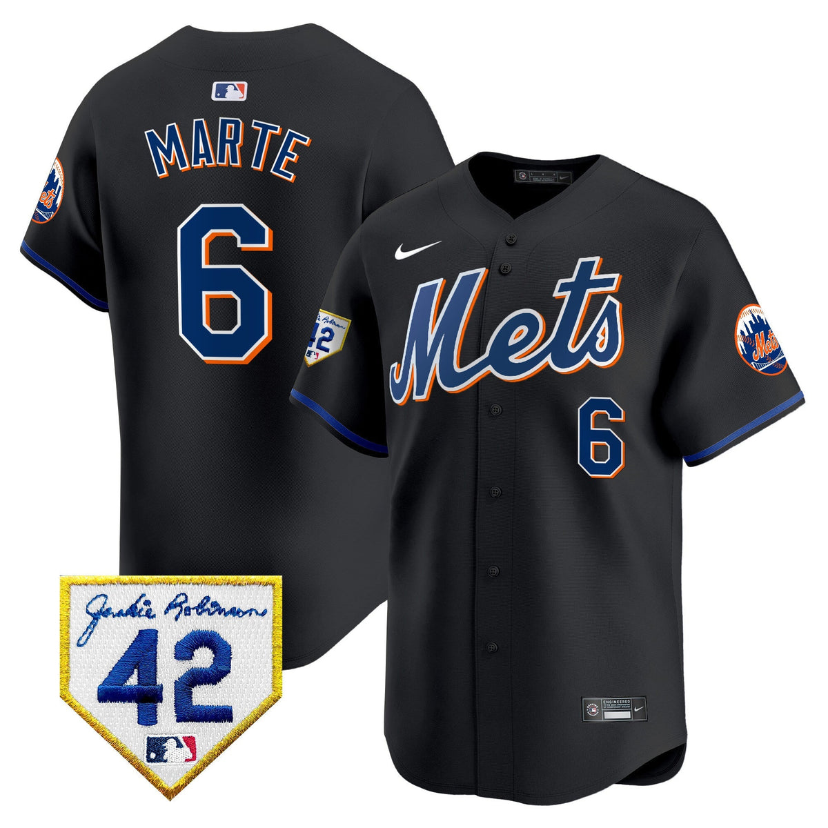 NYM Jackie Robinson Patch Vapor Premier Limited Jersey - All Stitched