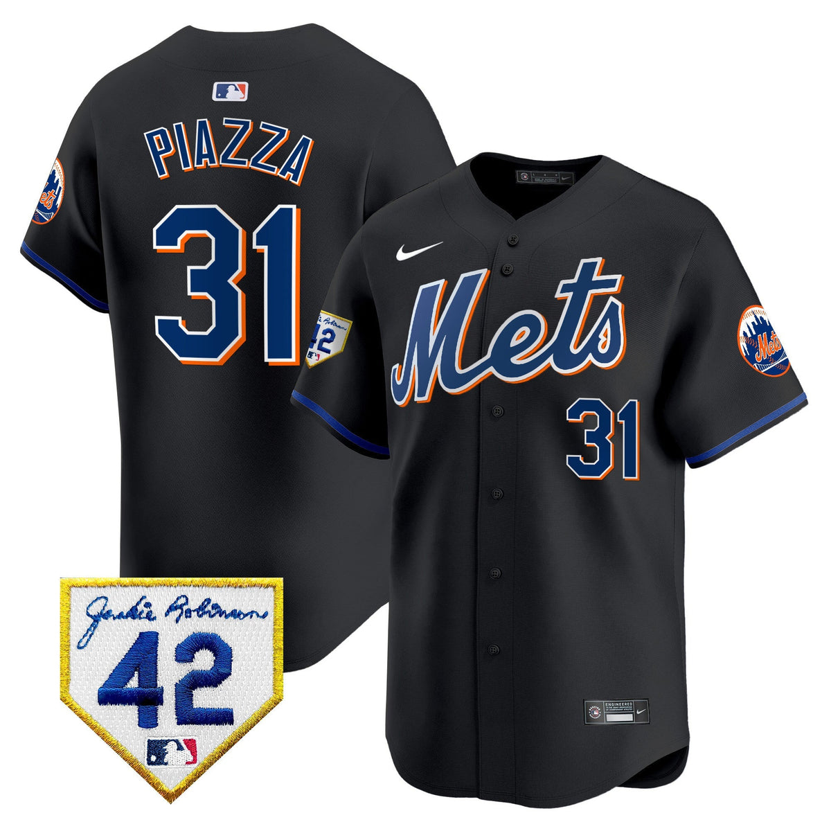 NYM Jackie Robinson Patch Vapor Premier Limited Jersey - All Stitched
