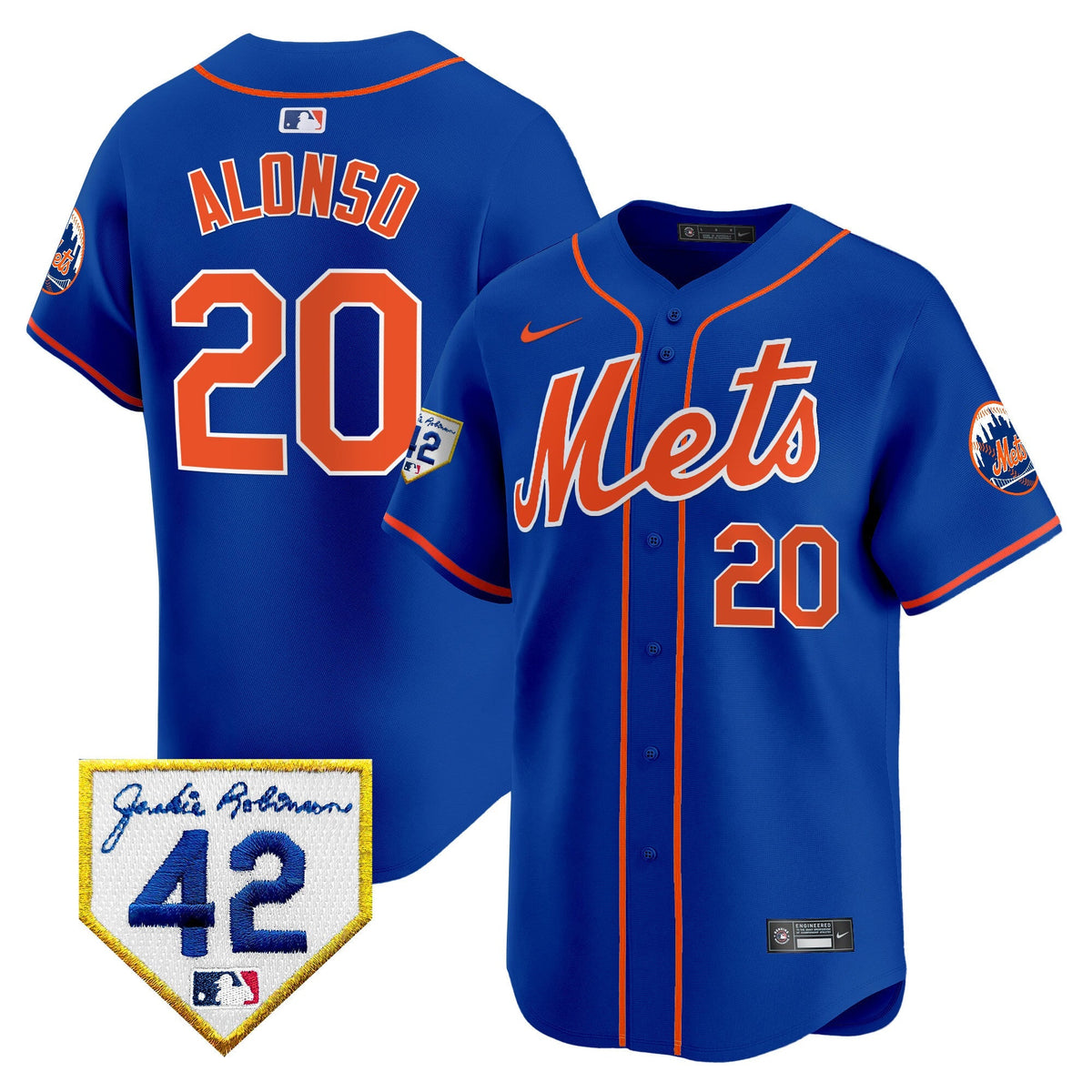 NYM Jackie Robinson Patch Vapor Premier Limited Jersey - Stitched