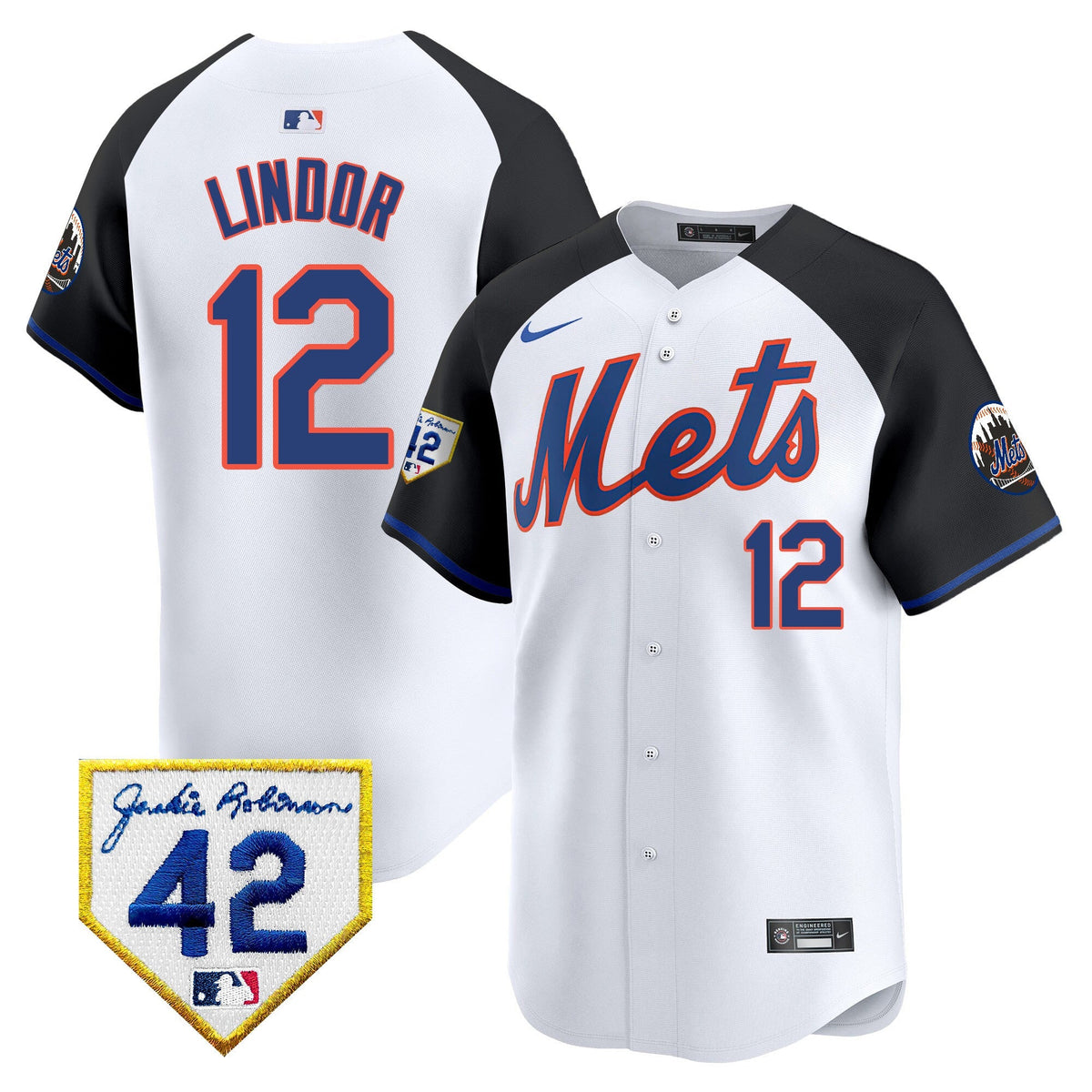 NYM Jackie Robinson Patch Vapor Premier Limited Jersey - All Stitched