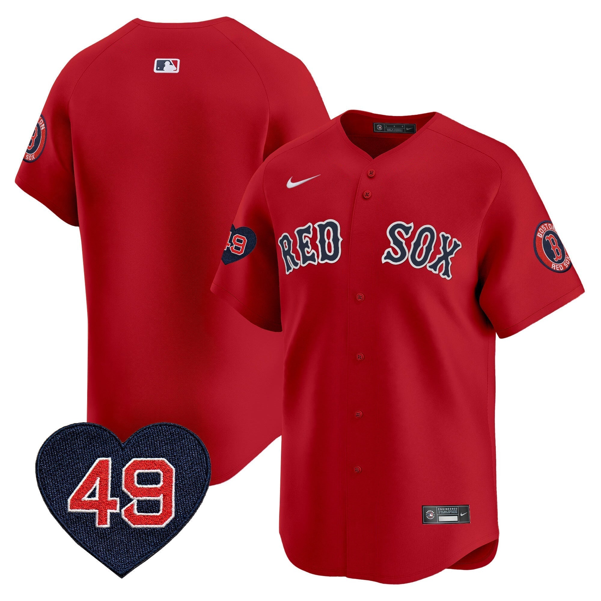 BOS Tim Wakefield Patch Vapor Premier Limited Jersey - All Stitched