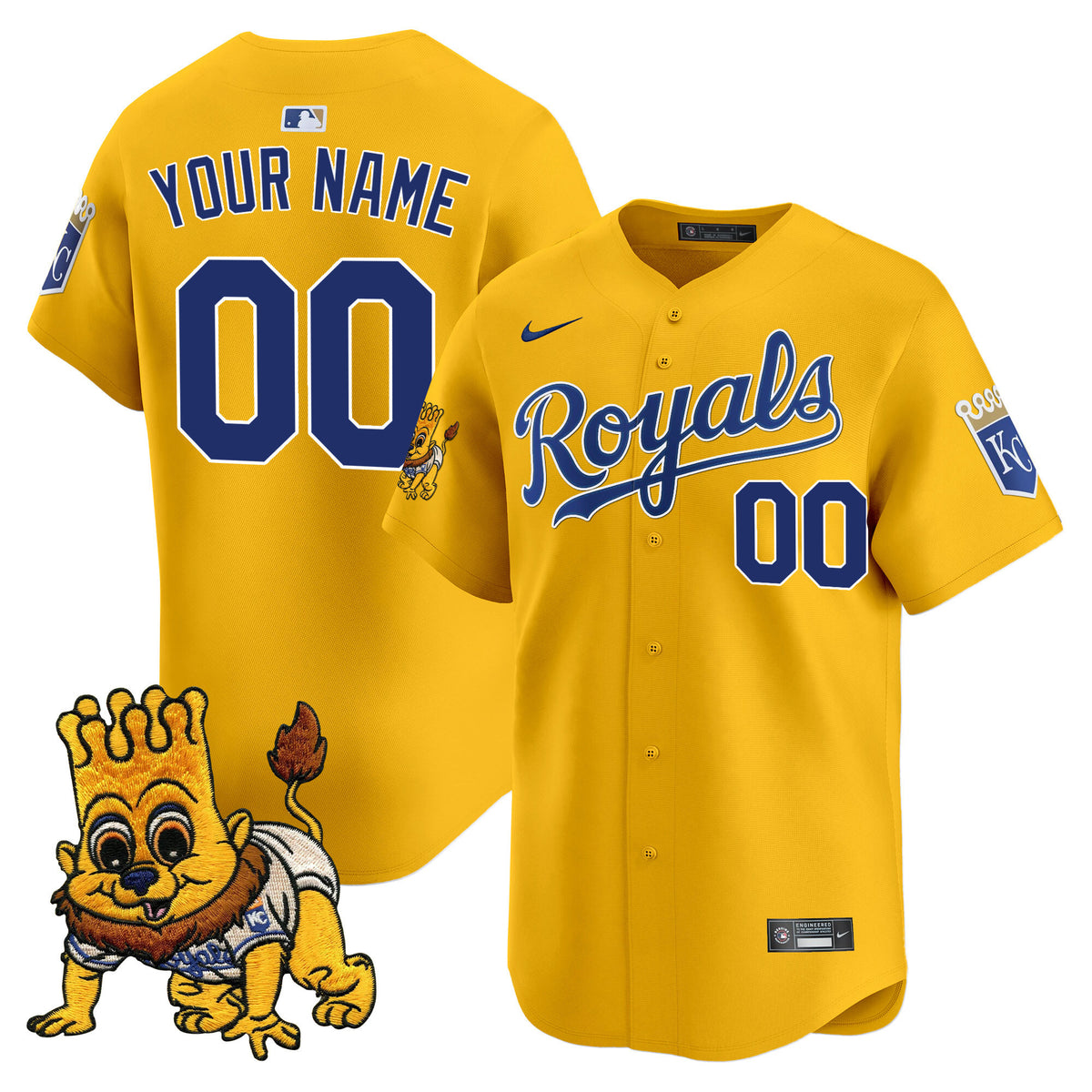 Kansas City Royals Sluggerrr Patch Vapor Premier Limited Custom Jersey - All Stitched