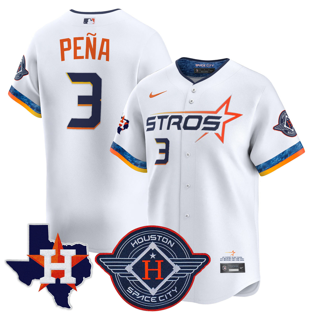 Men's Houston Astros 2025 City Connect Texas Patch Vapor Premier Limited Jersey - All Stitched