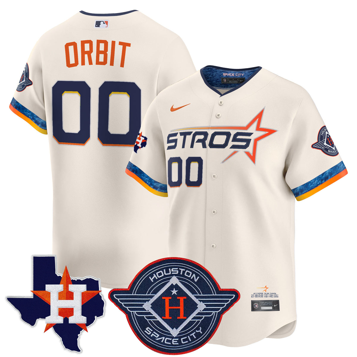 Men's Houston Astros 2025 City Connect Texas Patch Vapor Premier Limited Jersey - All Stitched