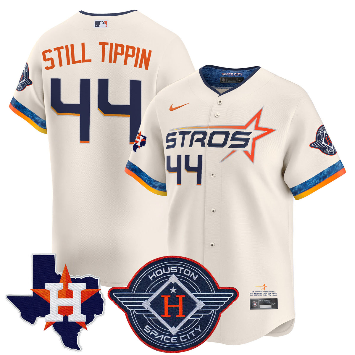Men's Houston Astros 2025 City Connect Texas Patch Vapor Premier Limited Jersey - All Stitched