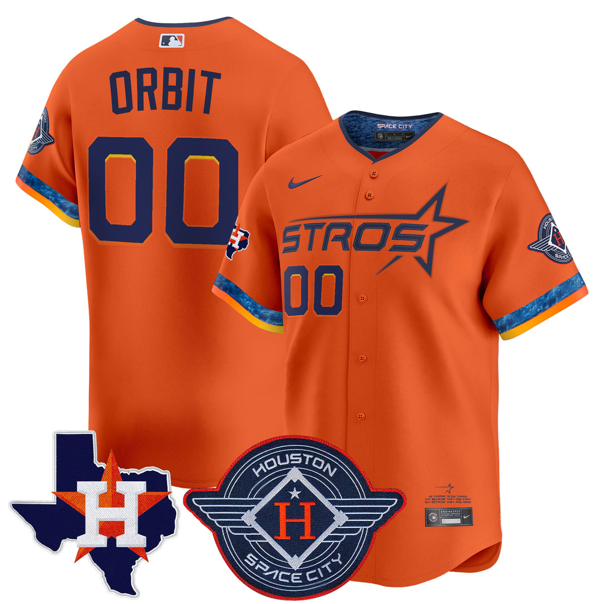 Men's Houston Astros 2025 City Connect Texas Patch Vapor Premier Limited Jersey - All Stitched