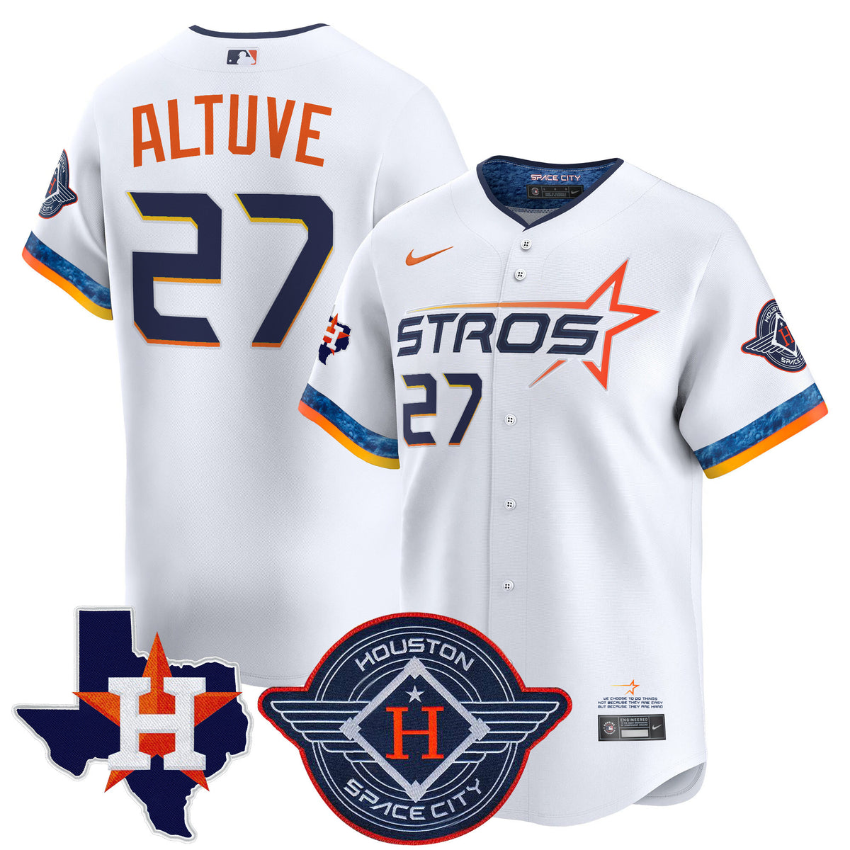 Men's Houston Astros 2025 City Connect Texas Patch Vapor Premier Limited Jersey - All Stitched