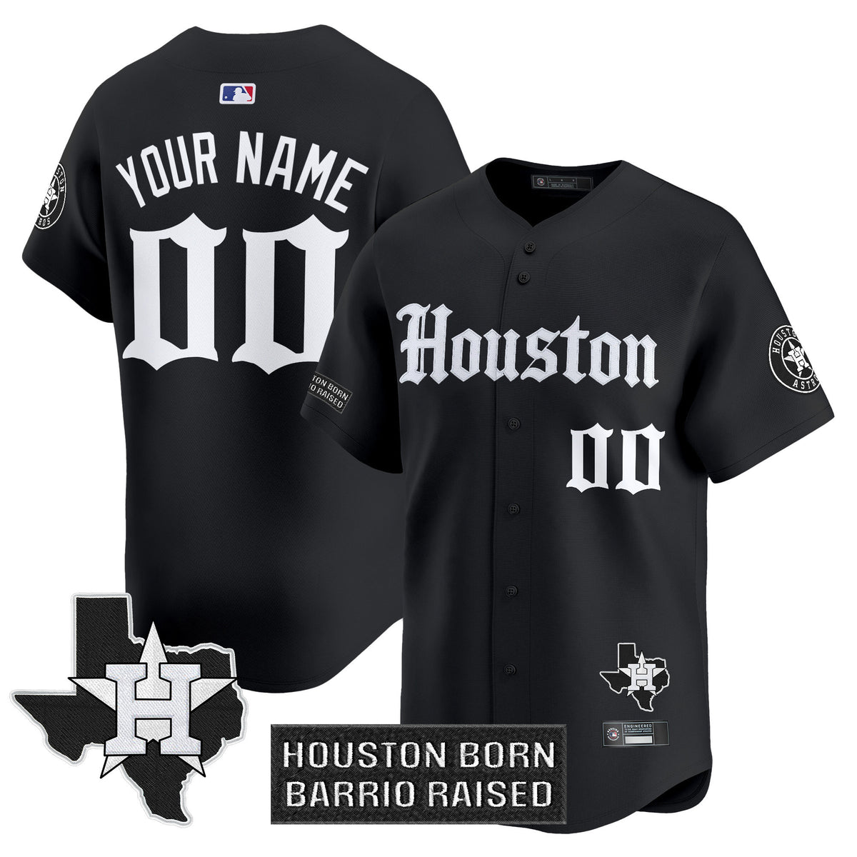 Houston Astros 'Gothic Edition' Vapor Premier Limited Custom Jersey V2 - All Stitched