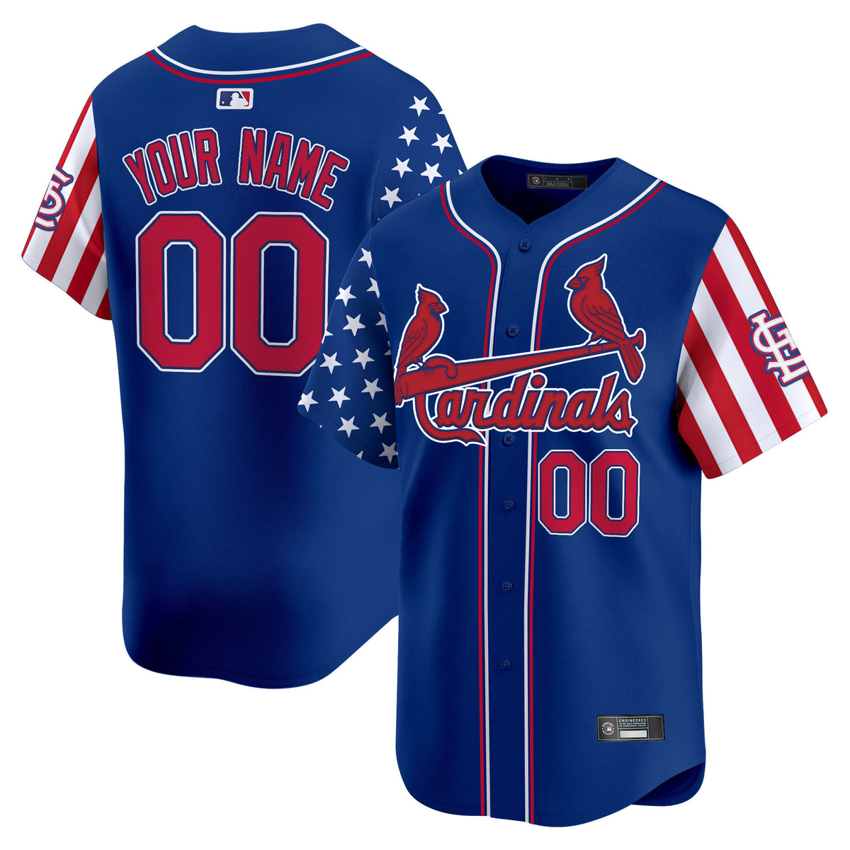 Custom Gender/ Name St. Louis Cardinals 2025 Independence Day Vapor Premier Limited Jersey V2 - All Stitched