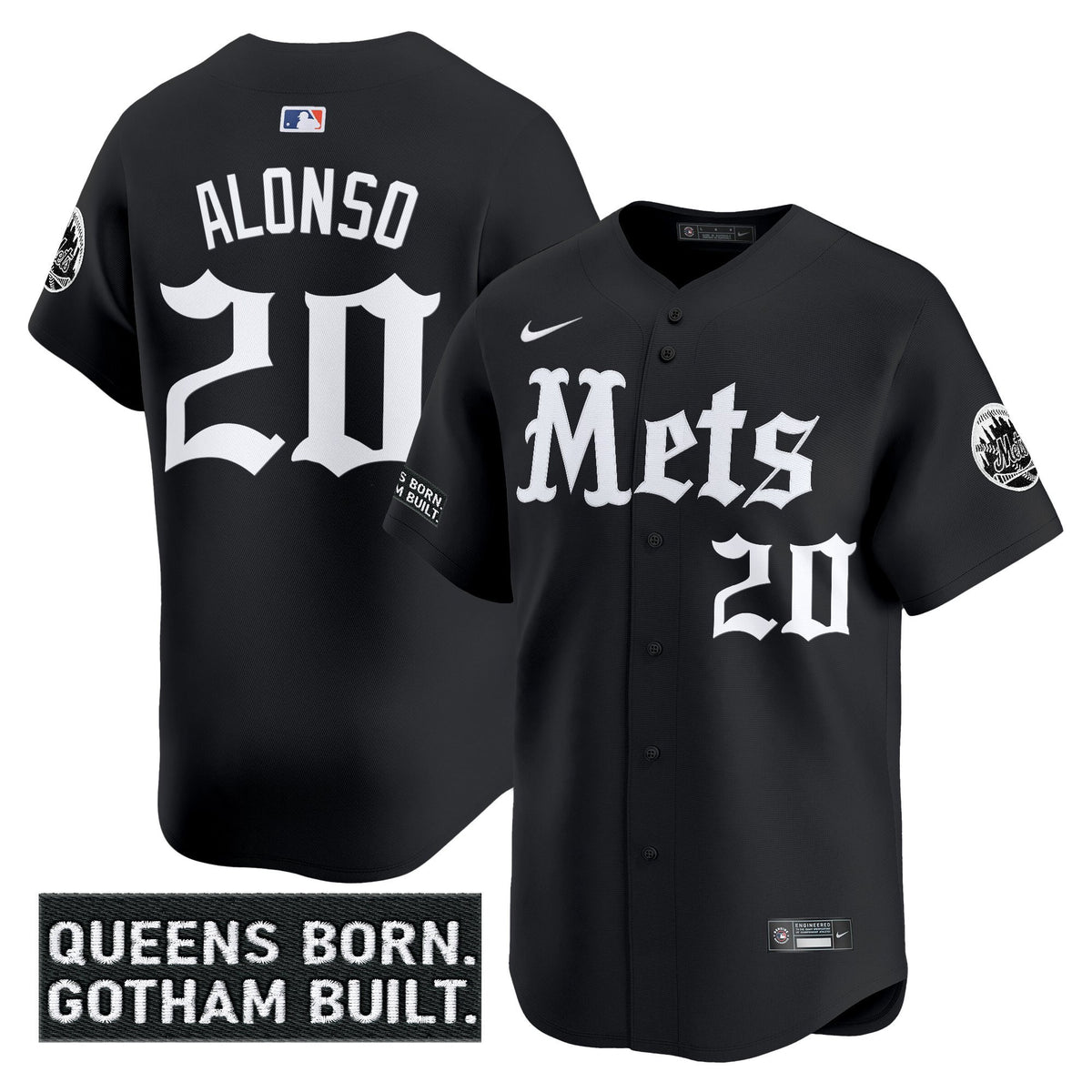 Men's New York Mets 'Gotham Gothic Edition' Vapor Premier Limited Jersey - All Stitched