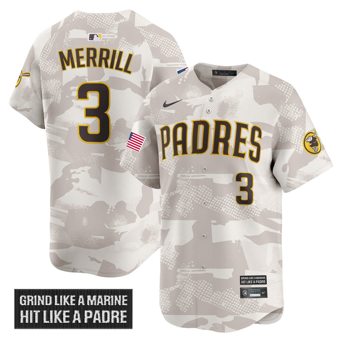 Men's San Diego Padres 2025 Armed Forces Day Vapor Premier Limited Jersey - All Stitched
