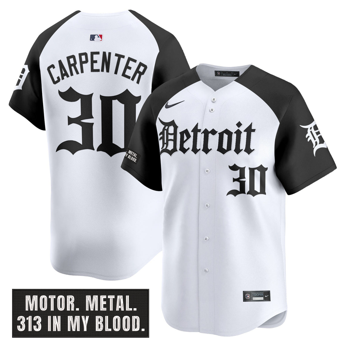 Men's Detroit Tigers 'Motor Gothic Edition' Vapor Premier Limited Jersey - All Stitched