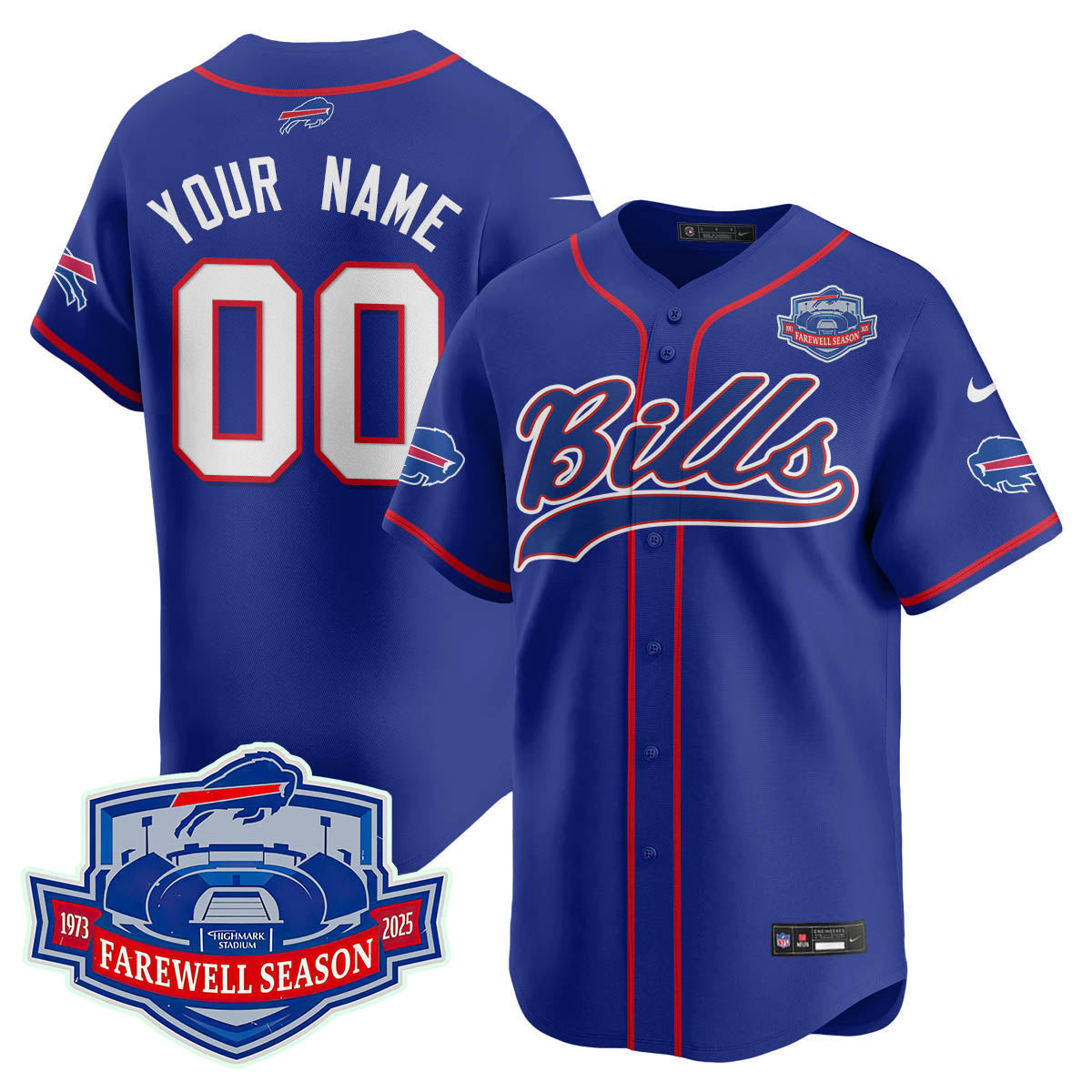BUF 2025 Baseball Jersey All Stitched - Farewell to Highmark Stadium