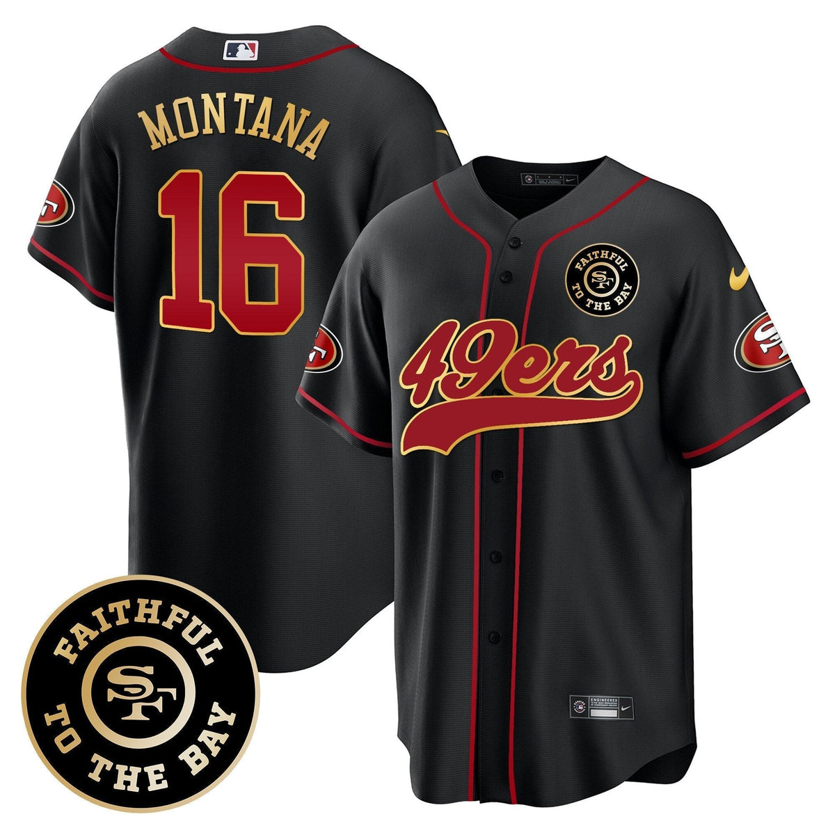 49ers Faithful To The Bay Patch Baseball Jersey - All Stitched