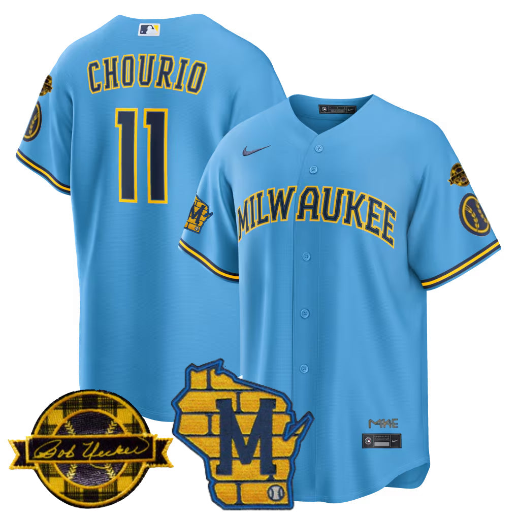 MIL Home & Bob Uecker Patch Vapor Premier Limited Jersey - All Stitched